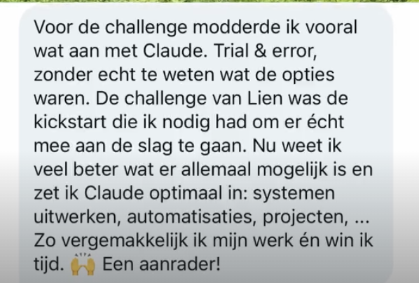 Testimonial van deelnemer